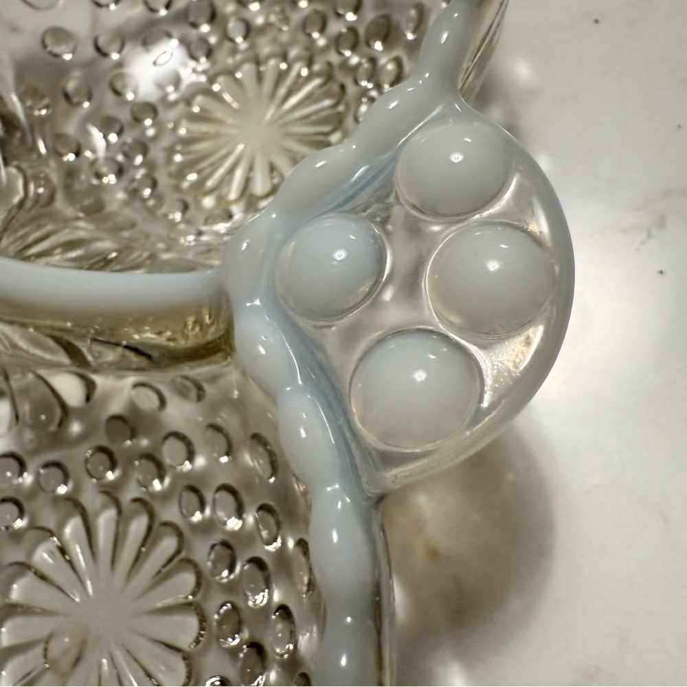 WOW! 5 for $25!! Fenton Hobnail Glass Relish Dish: Moonstone Opalescent - Picture 9 of 10